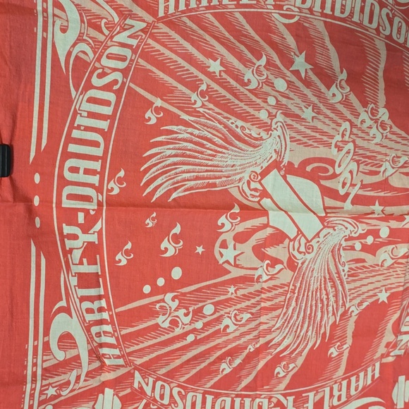 Harley-Davidson Pink / Coral Bandana with White Design - Picture 2 of 8
